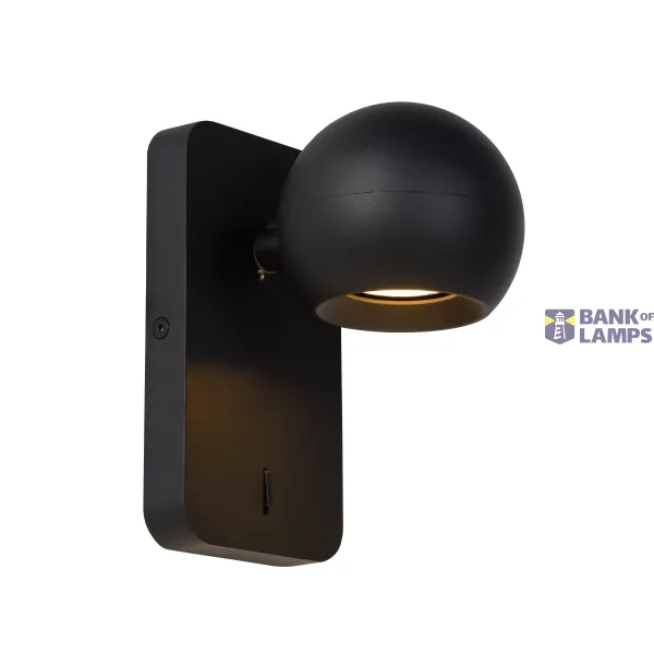 Lucide FAVORI - Wall spotlight - 1xGU10 - Black image 1