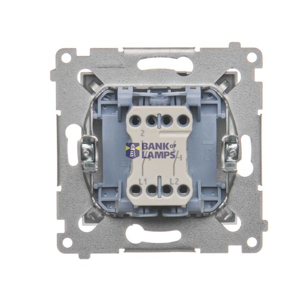 IP44 socket outlet with Schuko earthing, shutters and frame seal - transparent flap, (module), 16A, 250V, Screw, cream white/electro white image 1