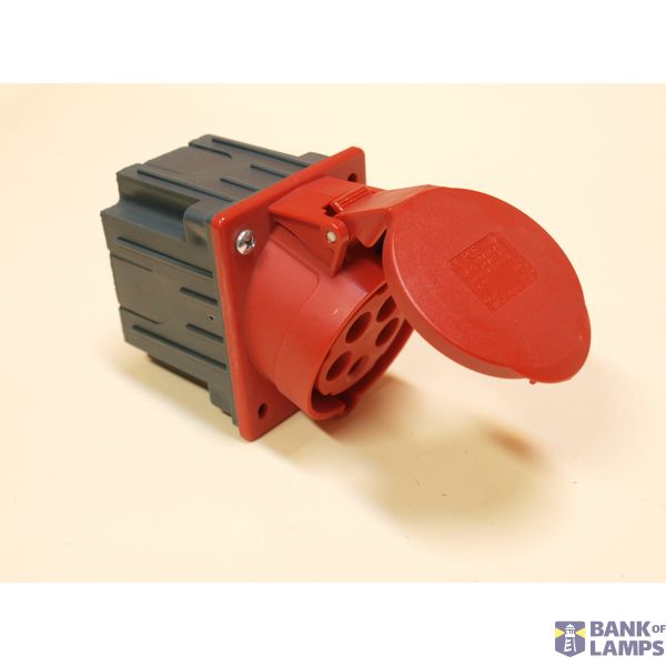 Angled panel socket with box 16A 5P 400V 6h IP44/54 image 1
