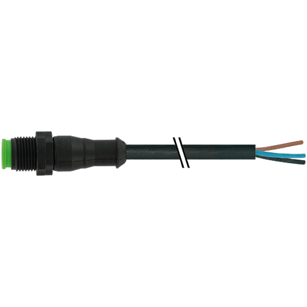 M12 male 0° A-cod. with cable Lite PUR 5x0.34 bk UL/CSA+robot+drag ch. image 1
