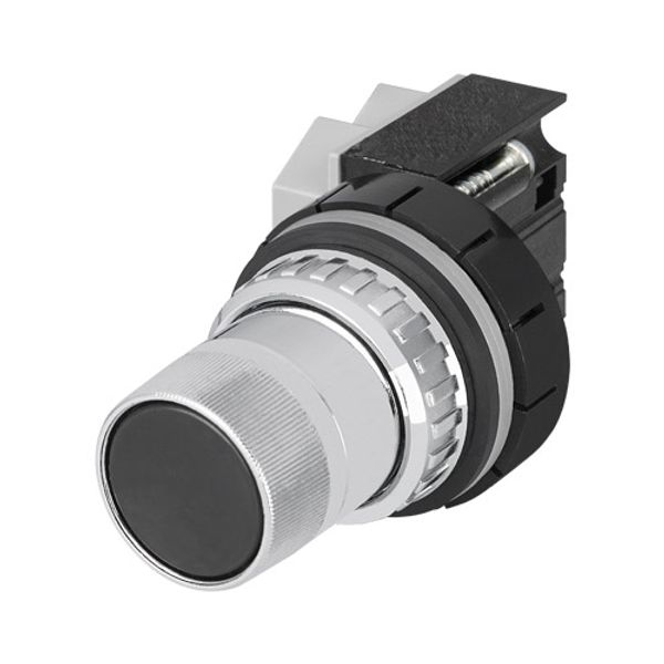 Push-button selector switch, black, 3-position, Cam 54 image 1