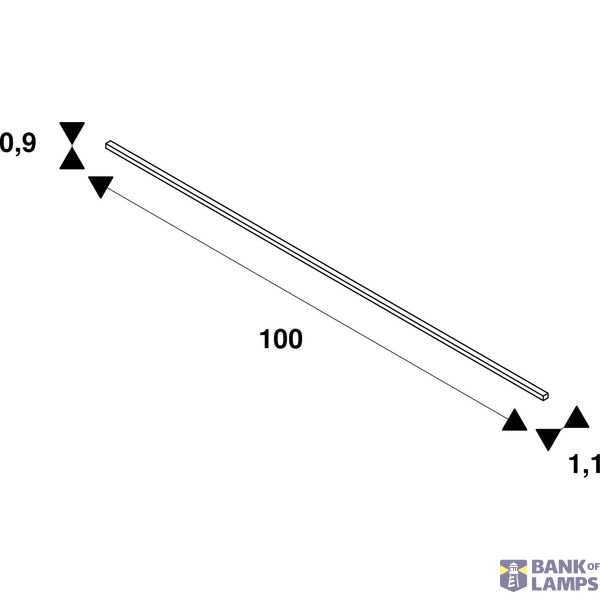 MINI ALU TRACK, 1Meter, max. 12,5A, chrome image 4