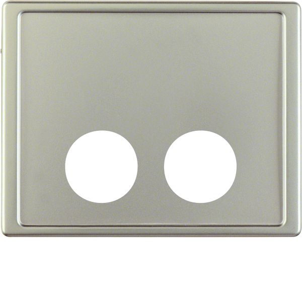 Centre plate 2 plug-in openings f. call unit, arsys, stainl. steel mat image 1