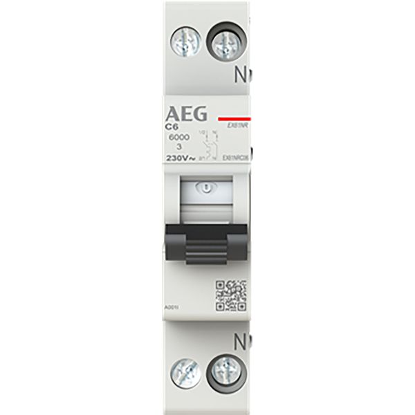 Installatieautomaat 1P+ N, C Kar. 6A, 6kA 1 mod image 1