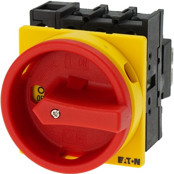 P1-32/EA/SVB/N Main switch, P1, 32 A, flush mounting, 3 pole + N, Emergency switching off function, With red rotary handle and yellow locking ring, Lockable in the 0 image 5