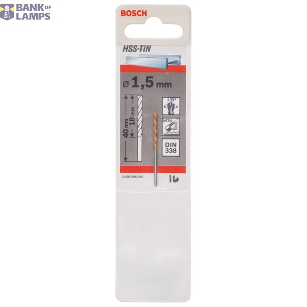 Metal drill bits HSS-TiN, DIN 338 1,5 x 18 x 40 mm 1 pcs. image 2