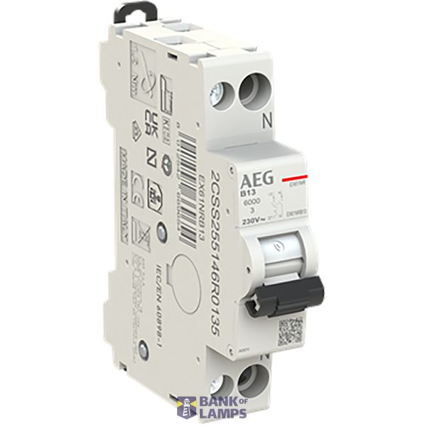 Circuit breaker 1P+ N, B Char. 13A, 6kA 1 mod image 1
