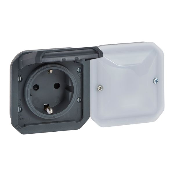 PLEXO CONNECTED SOCKET OUTLET SCHUKO STANDARD - ANTHRACITE - MECHANISM image 1