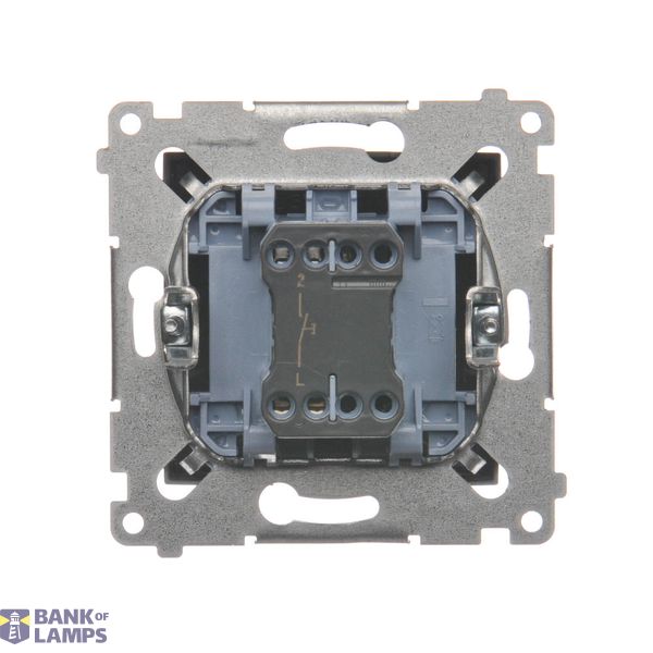 Two-way switch illuminated, LED not replaceable Color: blue, (module), 10AX, quick connection, beige image 1