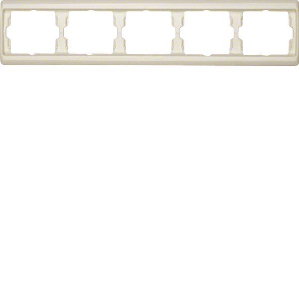 Frame 5gang horizontal Arsys white, glossy image 1