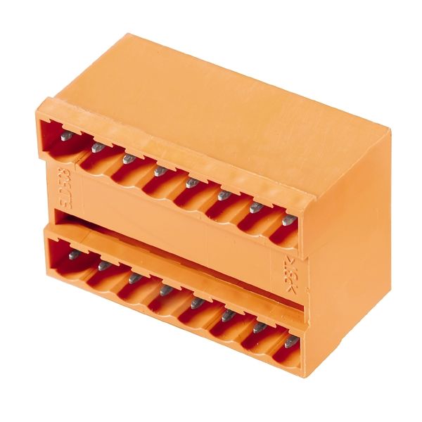 PCB plug-in connector, male header, closed side, THT solder connection, 5.08 mm, Number of poles: 10, 90°, Solder pin length (l): 3.2 mm, tinned, orange, Box image 2