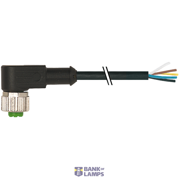 M12 female 90° A-cod. with cable PUR 5x0.34 bk UL/CSA+drag ch. 40m image 1
