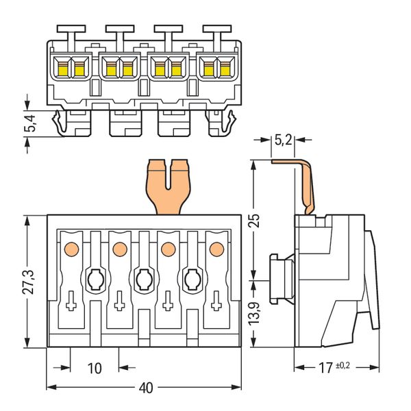 Lighting connector push-button, external for Linect® white image 6