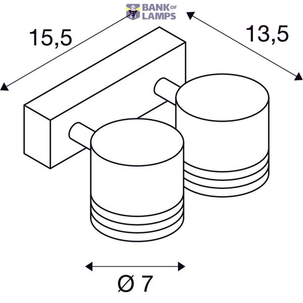 BARRO 2 wall and ceiling light , round, silver-grey, 2x GU10 , max. 2x 50W image 2