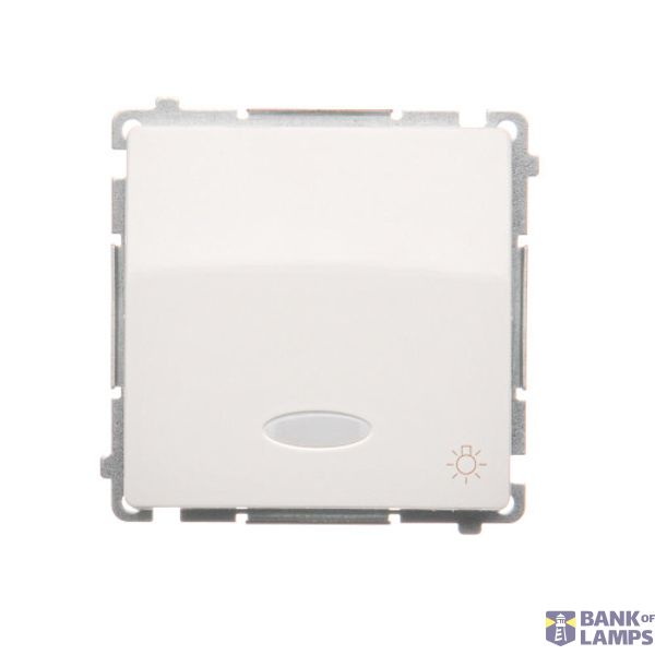 Light push button with indicator light, LED not replaceable Color: blue, (module), 10AX, quick connection, white image 1