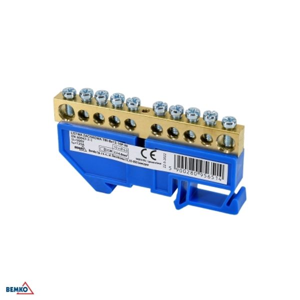 DIN RAIL TERMINAL BLOCK 6x9 BLUE image 1