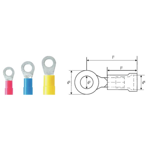 cable lug, terminal end,Insulated cable connector,1.5 mm²,0.5 mm² - 1.5 mm² image 2