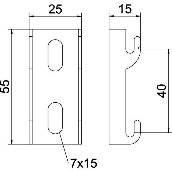G-GRM-R75 FS Hook rail for G mesh cable tray mounting 55x25x15 image 2