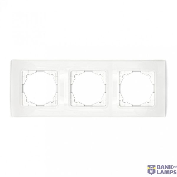 Linnera-Rollina Three Gang Frame White image 2