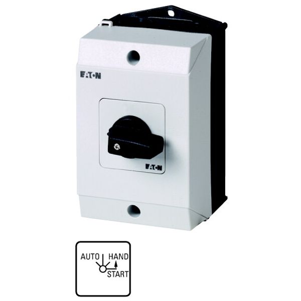 T3-2-15907/I2 Changeover switches, T3, 32 A, surface mounting, 2 contact unit(s), Contacts: 4, 45 °, momentary/maintained, With 0 (Off) position, With spring-return image 1