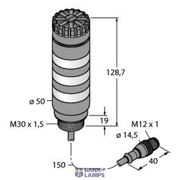 LED Signal Light Tower Light   TL50BLGYRACQP image 1