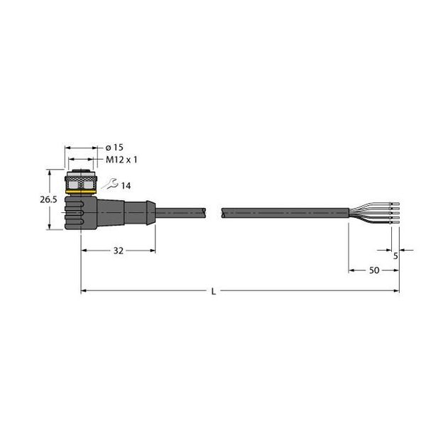Actuator and Sensor Cable, PUR Connection Cable   WKC4.5T-2/TXY3013 image 2