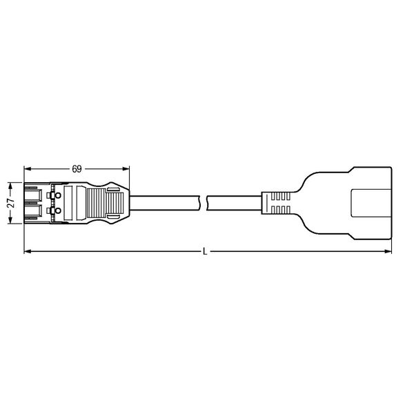 pre-assembled connecting cable Eca Plug/open-ended black image 4