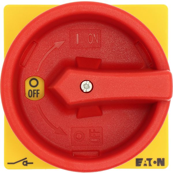 P3-63/EA/SVB/2HI11 Main switch, P3, 63 A, flush mounting, 3 pole, 2 N/O, 2 N/C, Emergency switching off function, With red rotary handle and yellow locking ring image 19
