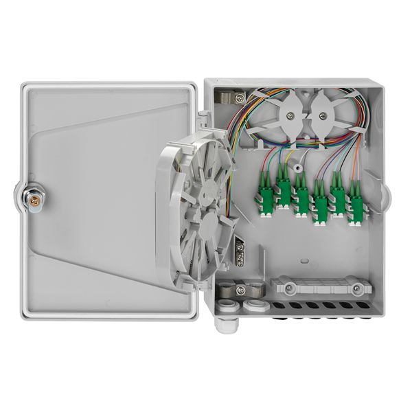 APL house connection box, surface-mounted, lockable, with 4xLC-D couplings (SM/APC) image 1