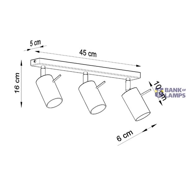 CEILING LAMP RING 3 GREY GU10 3X40W IP20 image 4
