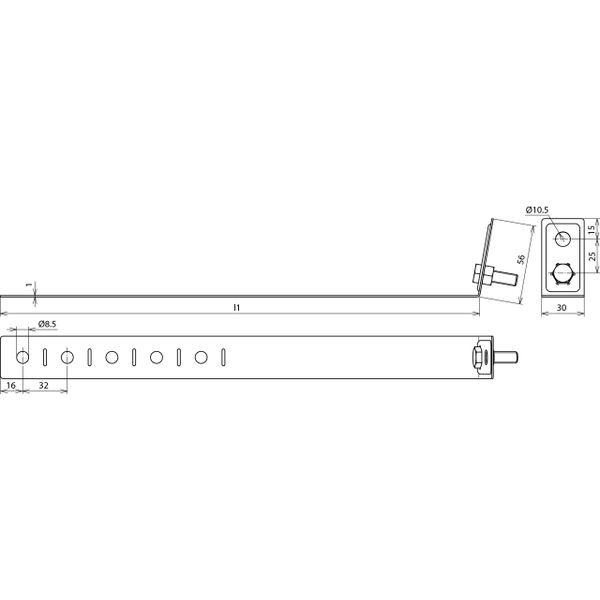 Downpipe clamp 60-100mm, StSt with connection bore D 10.5mm image 2