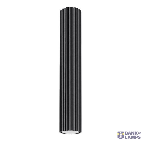 CYLINDRICAL CEILING LAMP BLACK 40 CM CARBON VERTICAL PATTERN GU10 image 3