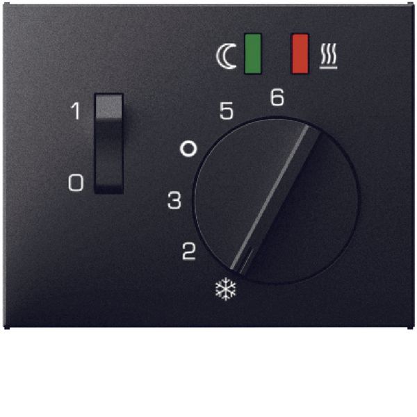 Floor thermostat, w. centre plate, inclusive sensor K.1 anthr., matt l image 1