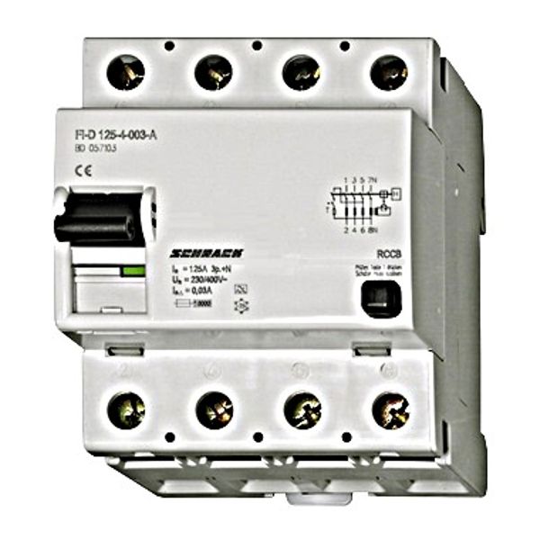 Residual current curcuit breaker 125A, 4-pole, 300mA,type AC image 1