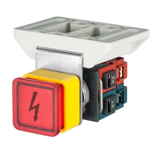 Single-phase flashing safety device with 24V red led, AC/DC, 1 N.O. + 1 N.C. image 1