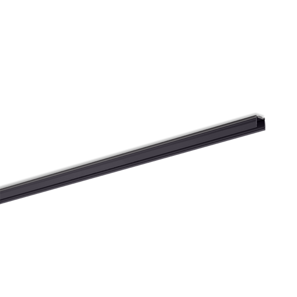 Surface-mount aluminum profile for 1 LED strip, U-profile SMALL, black, length 2m image 1