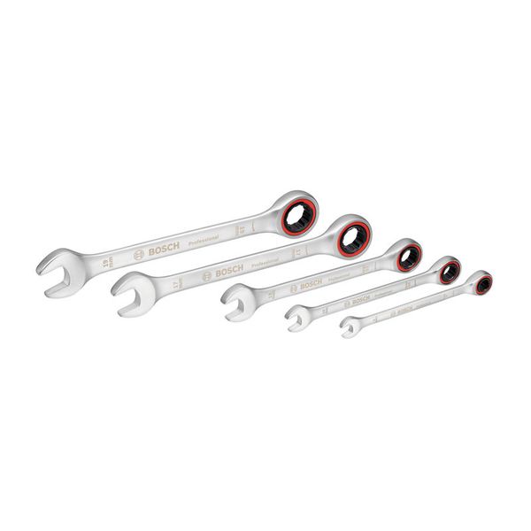 5pc Ratchet Spanner Set silver satin image 1