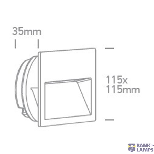 WHITE WALL RECESSED 4W WW IP65 DARK LIGHT 100-240V image 2
