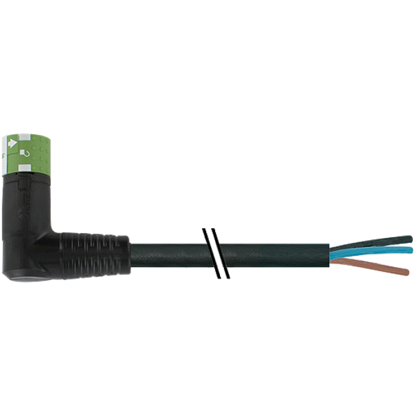 MQ15 female 90° with cable 600V AC type 3 TPE 4xAWG14 bk , 2m image 1