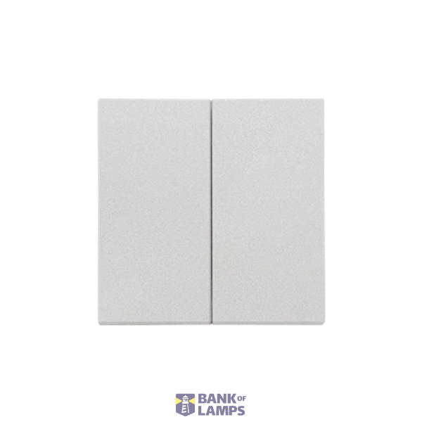 Double button for switches and push buttons, matt aluminum image 1