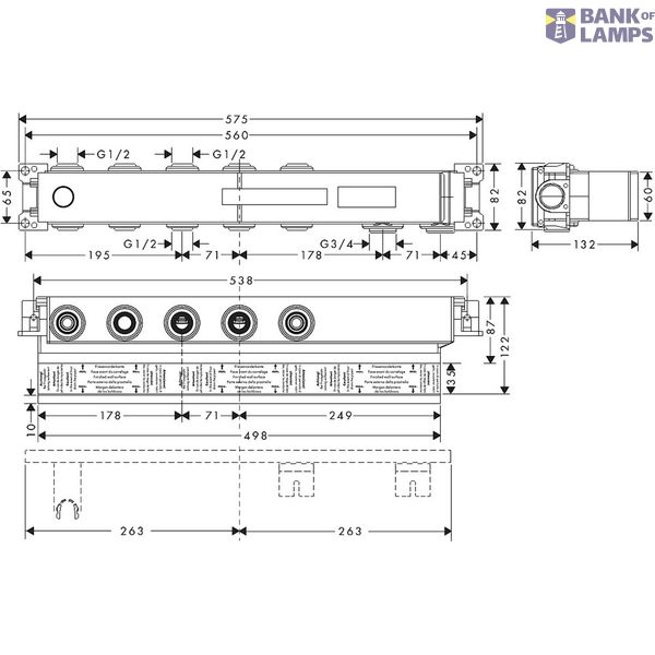 RainSelect shower thermostat concealed part, 3 functions image 2