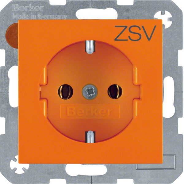 SCHUKO soc. out. "ZSV" imprint, S.1/B.3/B.7, orange glossy image 1