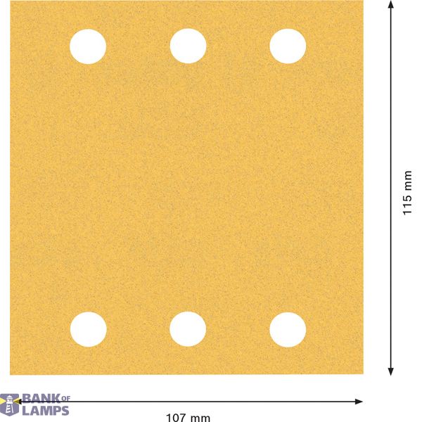 EXPERT C47 Sandpaper with 6 holes for Orbital Sanders 115 x 17 mm, G 12 1-pc image 1