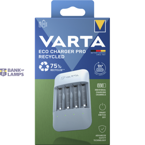 VARTA 57683 101 121 ECO Charger Pro incl. 4x Recycled AA 2100mAh BL1 image 1