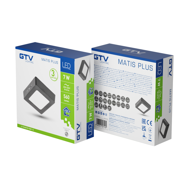 LED luminaire MATIS PLUS, 7 W, 560 lm, IP20, AC220-240V, 120°, 4000K, surface-mounted, black image 2