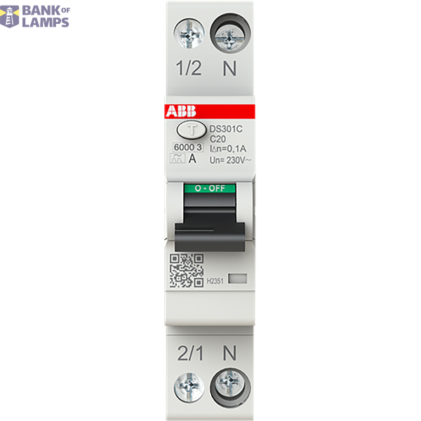Residual current circuit breaker 1P+N, C Char, 20A,100ma, 6ka image 1