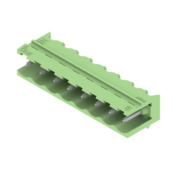PCB plug-in connector, male header, open side, THT solder connection, 5.08 mm, Number of poles: 8, 90°, Solder pin length (l): 3.2 mm, tinned, Pale green, Box image 2