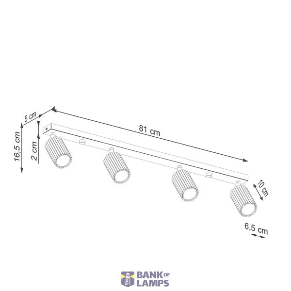 CEILING STRIP WITH ELEGANT BEIGE SPOTLIGHTS 4XGU10 CARBON SERIES image 8