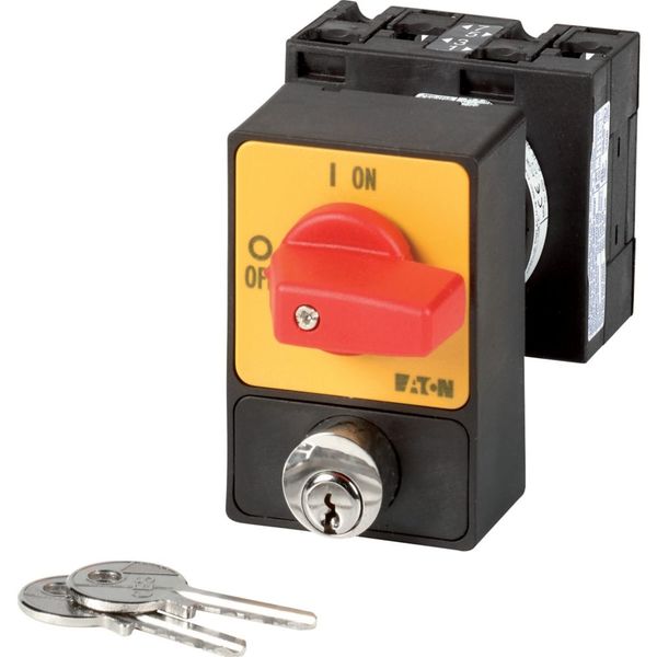 T3-2-15907/E/SVA(C,E,G-J) Changeoverswitches, T3, 32 A, flush mounting, 2 pole, with black thumb grip and front plate, Cylinder lock SVA image 1