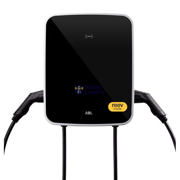 Wallbox eMH3, calibration law compliant, 2 x 11 kW, 2 x Type 2 charging cable, extender, reev Compact image 1